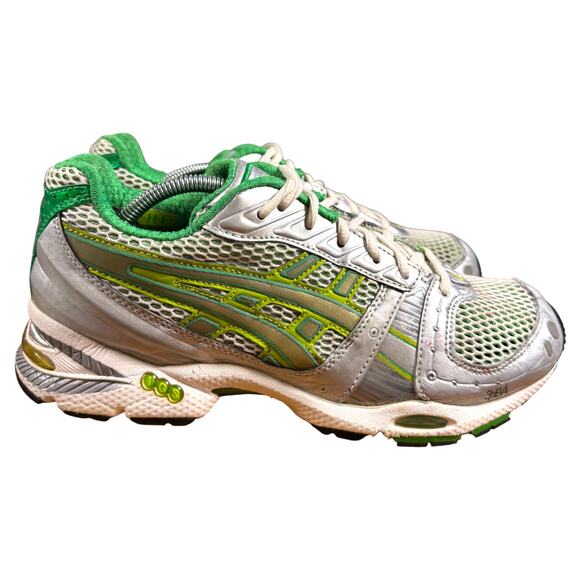 ASICS Gel Nimbus Women's 9 Sneaker Silver Lime Green Running Shoes F360705 - Picture 6 of 14